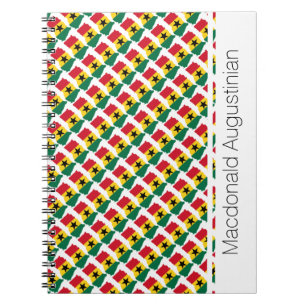 Carnet GHANA Drapeau personnalisé Ajouter votre nom Journ
