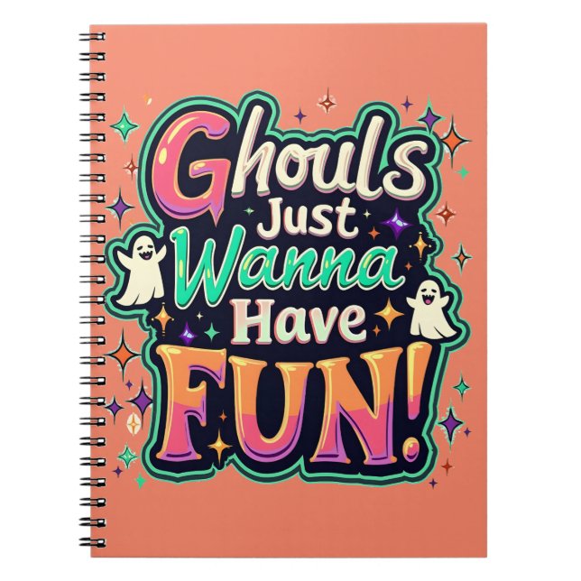 Carnet Ghouls veut juste s'amuser - Retro Halloween Vibes (Devant)