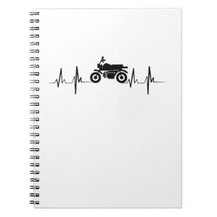 Carnet GIF de motard de battement de coeur de moto