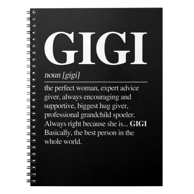 Carnet Gigi Définition Grandma Fête des mères Cadeaux Fem (Devant)