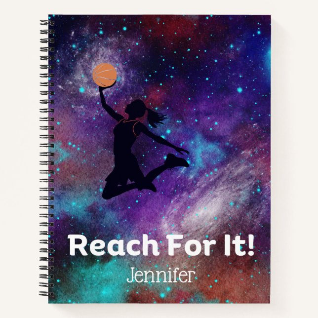 Carnet Giirls Basketball Motivational Spiral Notebook (Devant)