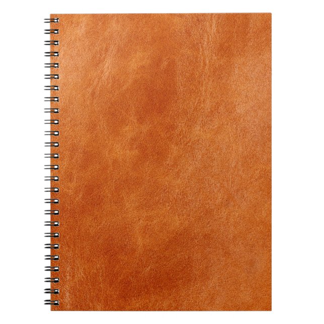 Carnet Gingembre rustique lisse cuir naturel (Devant)