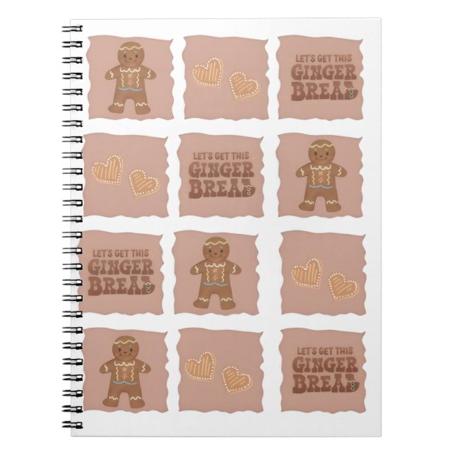 Carnet Gingerbread Man & Hearts Notebook Design (Devant)