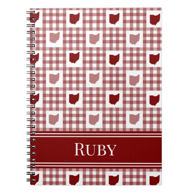 Carnet Gingham Rouge de l'Ohio (Devant)