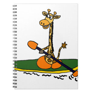 Carnet Girafe drôle dans le kayak