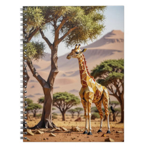 Carnet Girafe en origami en spirale