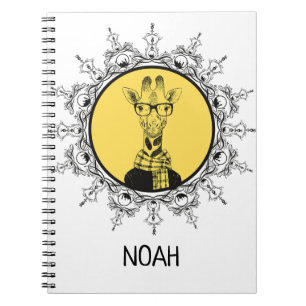 Carnet Girafe Geek Personnalisée Mignonne