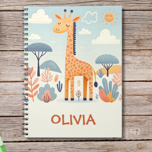 Carnet Girafe mignonne fantaisiste dans la savane