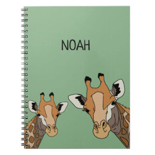 Carnet Girafe Personnalisée Drôle Verte