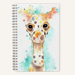 Carnet Giraffe Animal sauvage Nature Aquarelle Peinture A