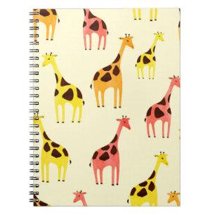 Carnet Giraffe de dessin : Motif Vintage coloré.