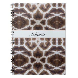 Carnet Giraffe motif style safari personnalisable