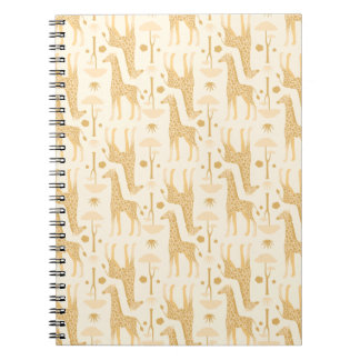 Carnet Giraffes dans la Savannah en Jaune
