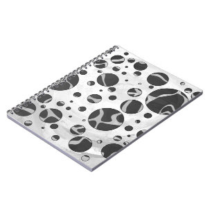 Carnet Giraffy Polka Dot noir et gris clair Impression
