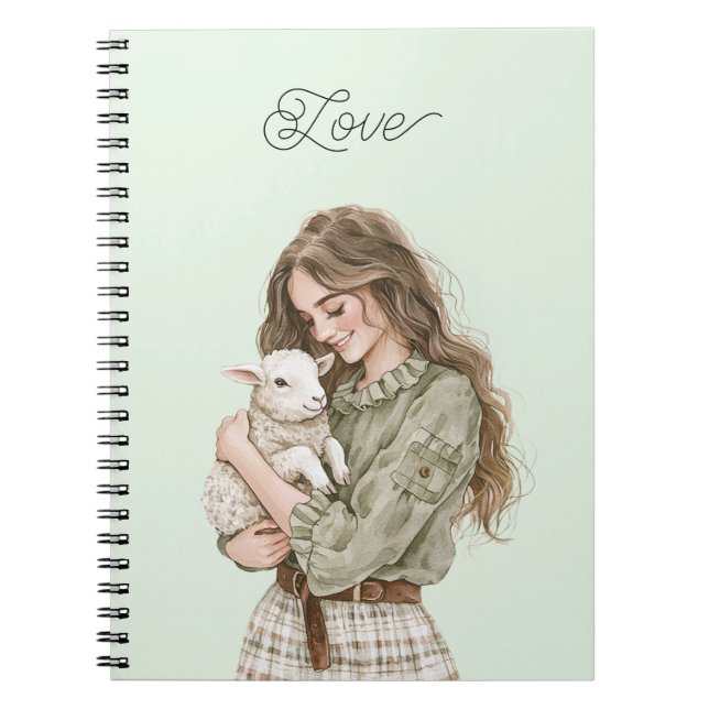 Carnet Girl with Brown Lamb (Devant)