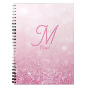 Carnet Girlie Rose Féminin Paillettes Abstrait dégradé