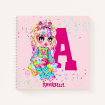 Girls Cute Unicorn Personnalisé Nommé Monogramme