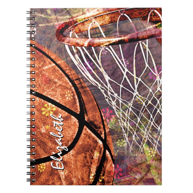 Carnet Girly Basketball personnalisée (Devant)