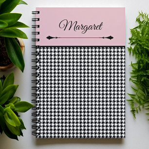 Carnet Girly Chic Classique à Motif Houndstooth et