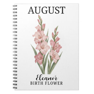 Carnet Glaïeul Fleur de Naissance Botanique Août Teinté d