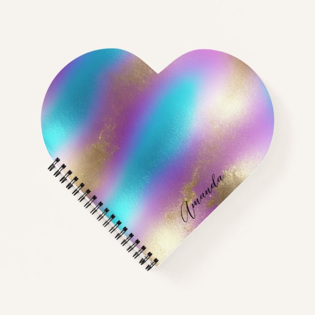 Carnet Glam arc-en-ciel Iridescendant (Devant)