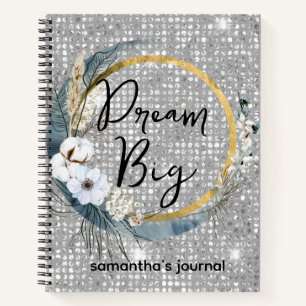 Carnet Glam Boho Céleste Lune Chic Faux Parties scintilla