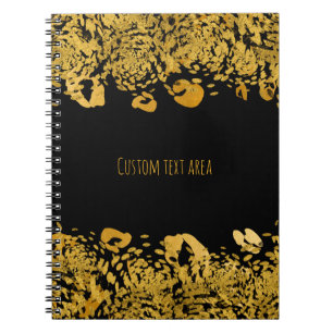 Carnet Glam Cheetah Elegant Glam Jungle Exotique Or & Noi