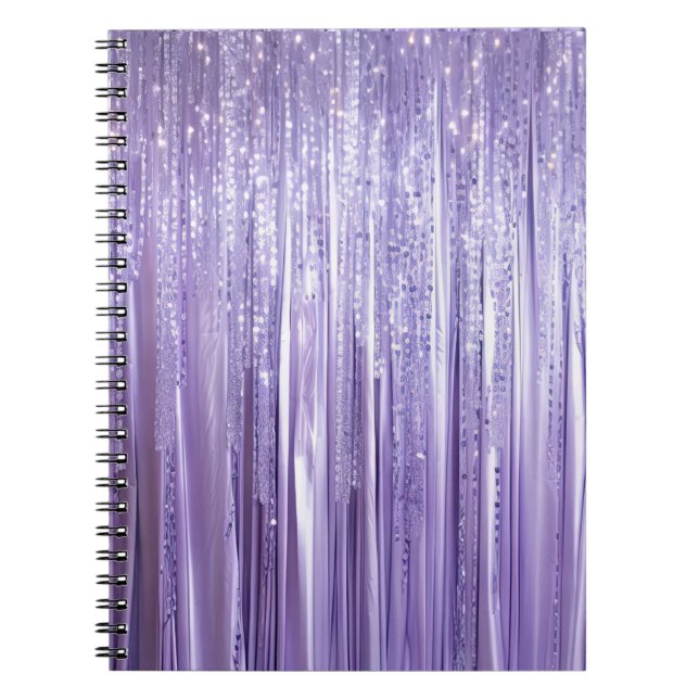 Carnet Glam Girly Lavender Tinsel Stripes (Devant)