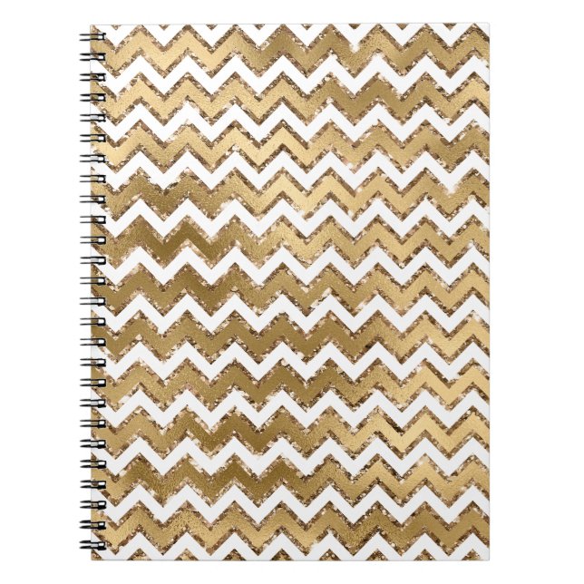 Carnet Glam Gold White Zigzag (Devant)