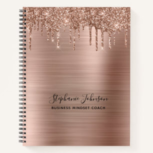 Carnet Glam métallique Rose Parties scintillant or Lady B
