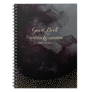 Carnet Glam noir faux or parties scintillant mariage livr