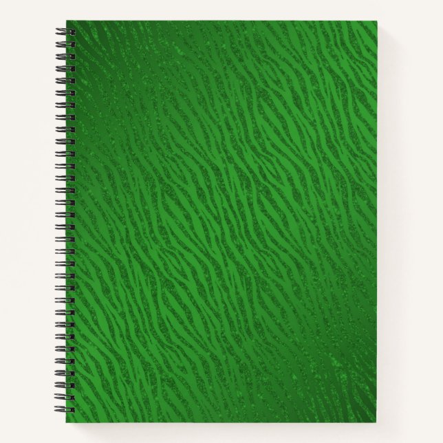 Carnet Glam Parties scintillant verte poster de animal (Devant)