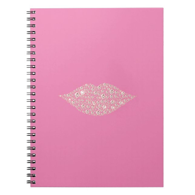 Carnet Glam rose Diamond Lièvres Kiss (Devant)