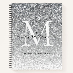Carnet Glam Silver Grey Parties scintillant Étincelle Élé
