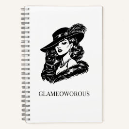 Carnet Glam Woman with Cat Fashion Illustration