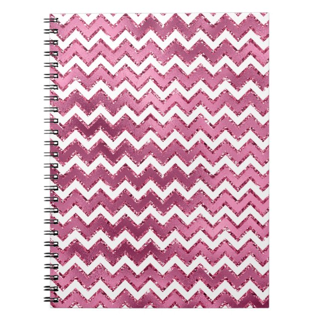 Carnet Glamme rose blanc Zigzag (Devant)