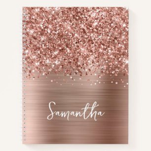 Carnet Glitter Rose Gold Glam Nom du script