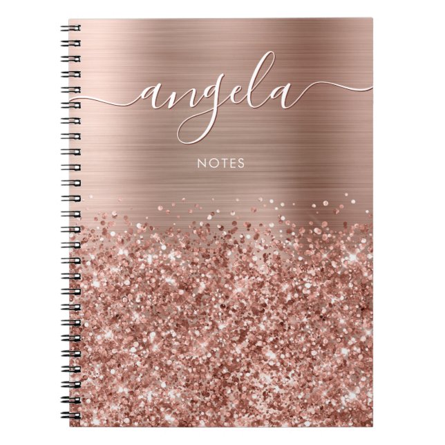 Carnet Glitter Rose Gold Glam Notes (Devant)