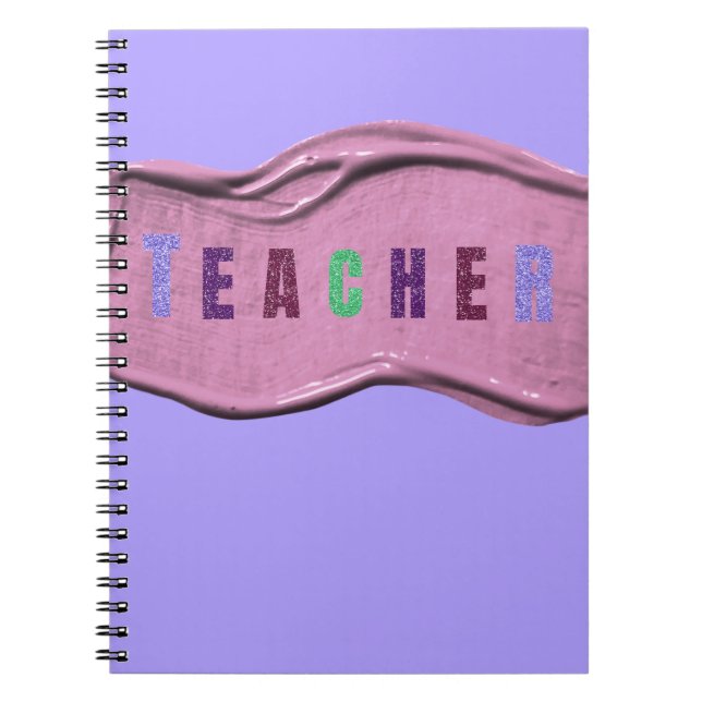 Carnet Glitter Teacher Colorful Letters  (Devant)