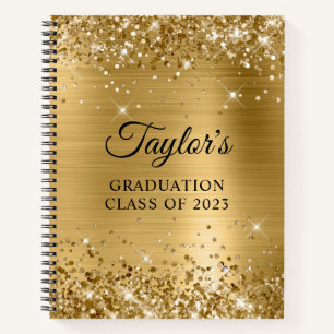 Carnet Glittery Gold Foil Graduation Invité