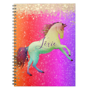 Carnet Glittery Rainbow Unicorn