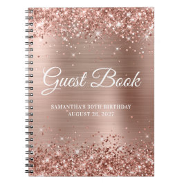 Carnet Glittery Rose Gold Foil 30th Birthday Guestbook