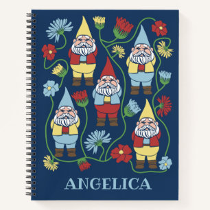 Carnet Gnomes de jardin et fleurs personnalisées