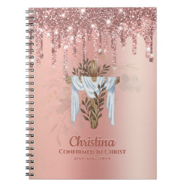 Carnet Godgirl CONFIRMATION Rosegold Parties scintillant 