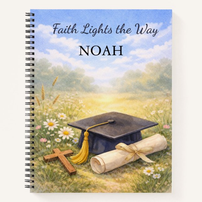Carnet Godson Graduation Personalized Christian Gift (Devant)