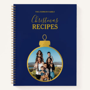 Carnet Gold Blue Photo Ornaments Christmas Recette