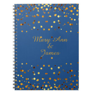 Carnet Gold Confetti Parties scintillant Faux Foil Blue c