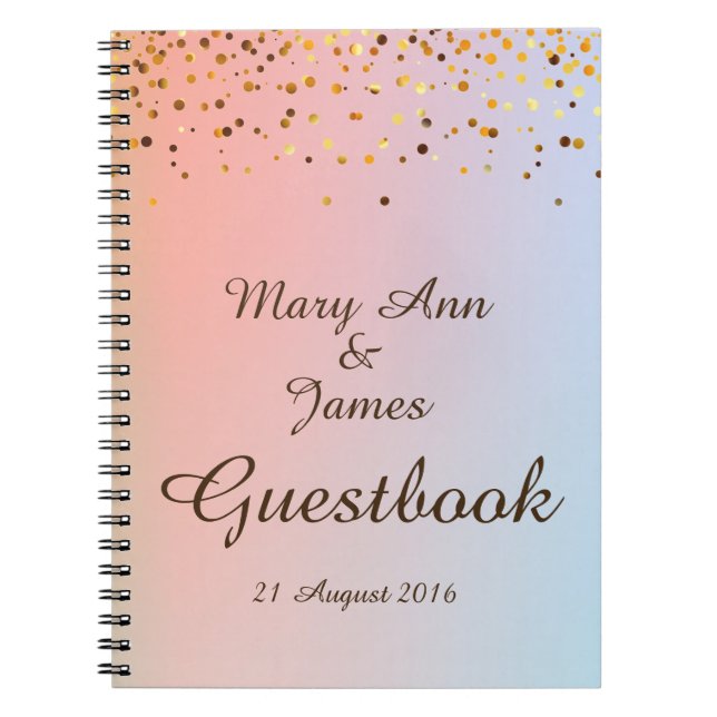 Carnet Gold Confetti Parties scintillant Faux Foil Jaune  (Devant)