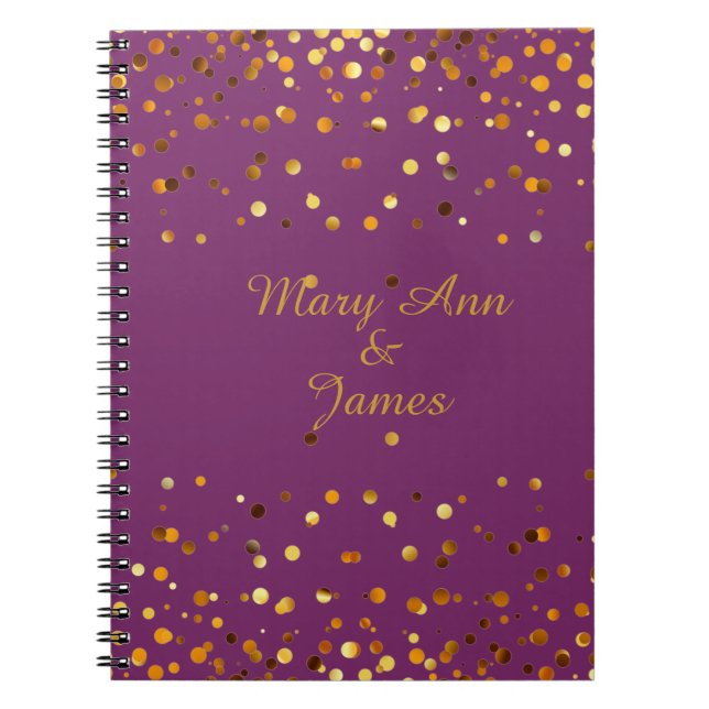 Carnet Gold Confetti Parties scintillant Faux Foil Purple (Devant)