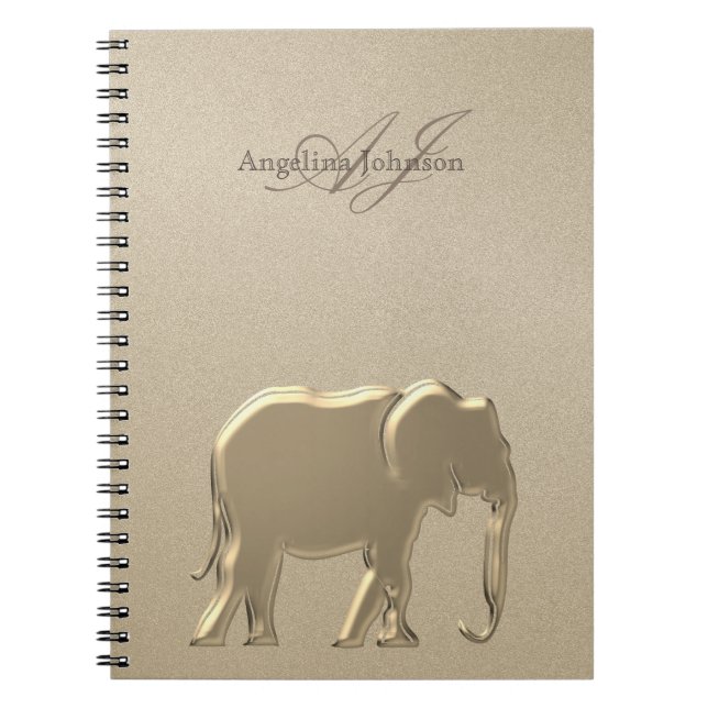Carnet Gold Elephant Luxury Monogramme (Devant)